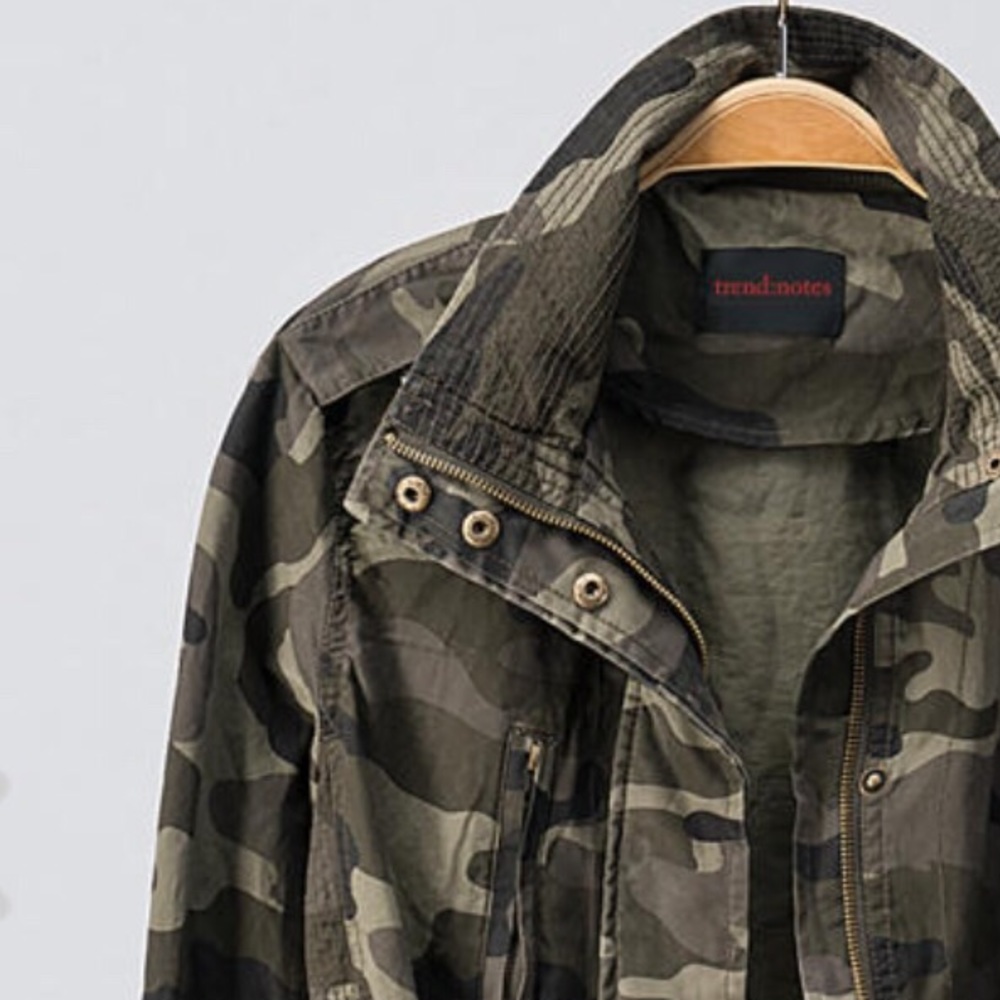 CAMO ARMY JACKET with Pockets Zipper & Snaps NEW - Picture 5 of 8